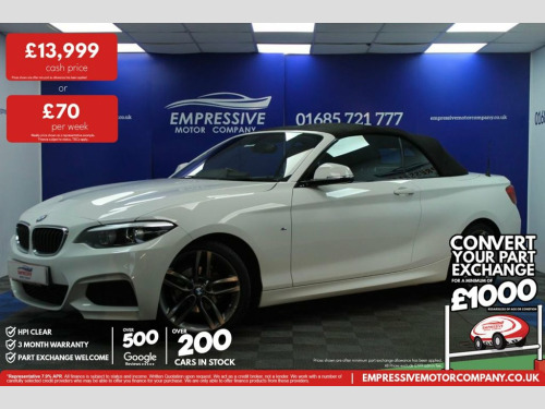 BMW 2 Series  1.5 218i GPF M Sport Convertible 2dr Petrol Manual 